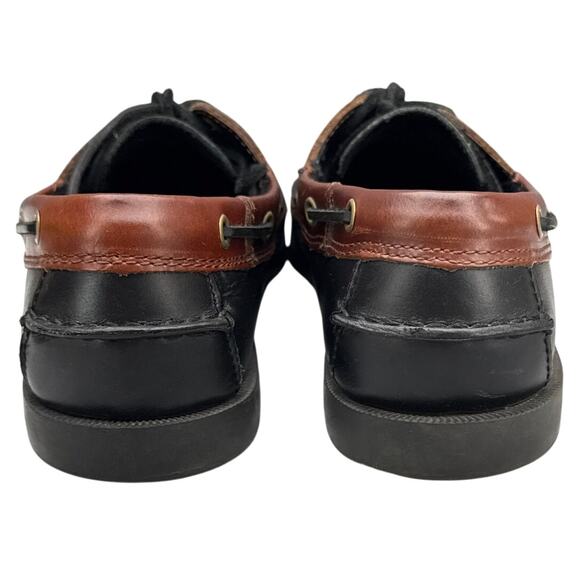 Gh Bass Seafarer Vintage Black Brown Leather Slip On Boat Loafer Men 9.5 - Picture 4 of 9